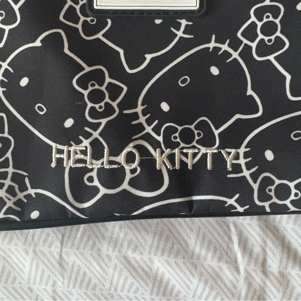 Hello Kitty Black and White Nylon Shoulder Bag - Picture 2 of 4